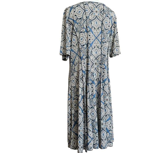 Sami & Jo paisley fit and flare jersey dress short sleeve midi length plus 2X - Picture 11 of 12